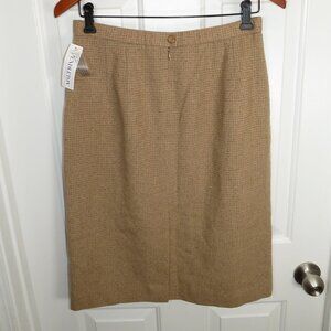 NEW*VINTAGE Pendleton Wool Silk Blend Knee Skirt Academia Made in USA 10P